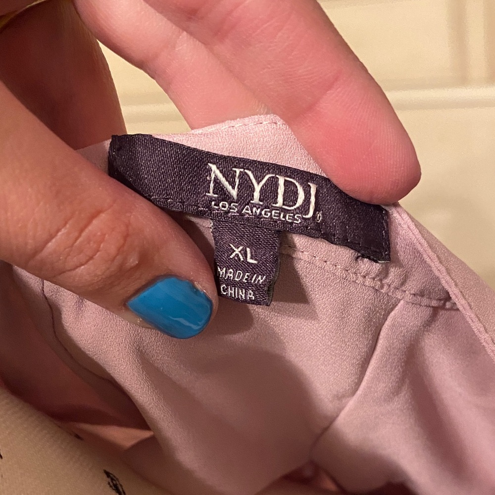NYDJ Soft Pink Button-Front Blouse - Picture 2 of 5